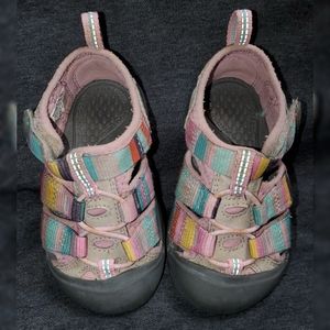 KEEN NEWPORT H2 TODDLER SANDALS IN PINK STRIPE